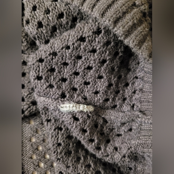 Prana Parker Black Open Knit Long Sleeve Sweater sz L - Picture 6 of 9
